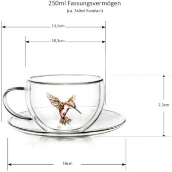 Klaasist termotass Koolibri (punane)