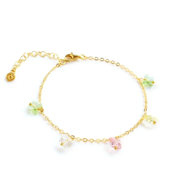 Bracelet with crystal butterflies